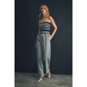 Beli Lastikli Cepli Wide Leg Jean