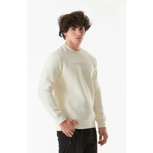 Kabartma Baskılı Bisiklet Yaka Sweatshirt