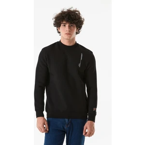 Yazı Baskılı Bisiklet Yaka Sweatshirt