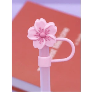 Kiraz Çiçeği Model Silikon Toz Geçirmez Sızdırmaz Pipet Kapağı 1 Adet Stanley Termos ile Uyumlu
