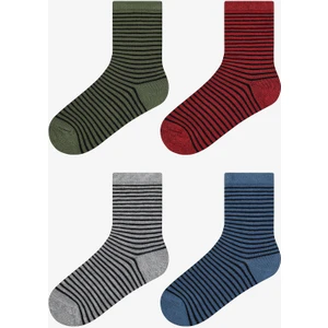 Erkek Çocuk Color Stripe 4lü Çok Renkli Soket Çorap