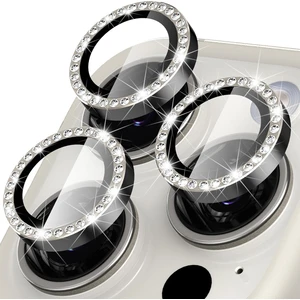 Apple iPhone 15 Pro Max / 15 Pro Için Kamera Koruyucu Taşlı ve Metal Lens Koruyucu