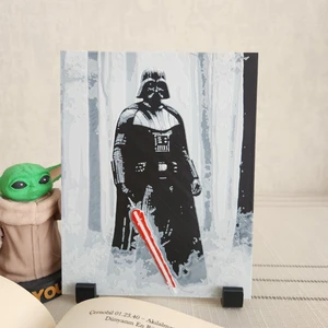 Altındal Home Kırmızı Işın Kılıcıyla Darth Vader Tablosu Kabartmalı 3D Renkli Tablo + Stand  Dekor Dekorasyon