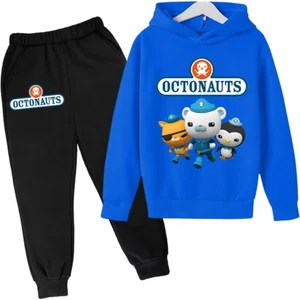Kids Face Özel Tasarım Kapüşonlu Octonauts Baskılı Şardonlu Kışlık Erkek Çocuk Eşofman Takımı