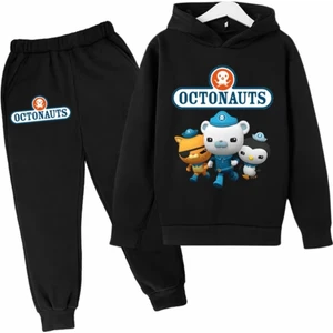 Kids Face Özel Tasarım Kapüşonlu Octonauts Baskılı Şardonlu Kışlık Erkek Çocuk Eşofman Takımı