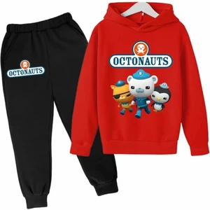 Kids Face Özel Tasarım Kapüşonlu Octonauts Baskılı Şardonlu Kışlık Erkek Çocuk Eşofman Takımı