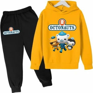 Kids Face Özel Tasarım Kapüşonlu Octonauts Baskılı Şardonlu Kışlık Erkek Çocuk Eşofman Takımı