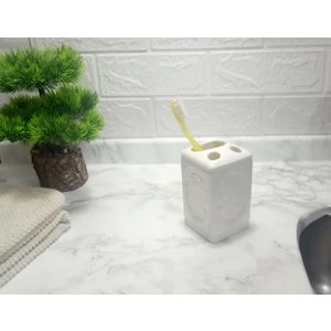 Diş Fırçalık Çiçekli Kare Model Banyo Aksesuarı