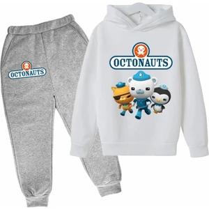 Kids Face Özel Tasarım Kapüşonlu Octonauts Baskılı Şardonlu Kışlık Erkek Çocuk Eşofman Takımı