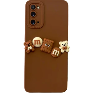 Samsung Galaxy S20 Kılıf 3D M Bear Kamera Korumalı Silikon Kapak