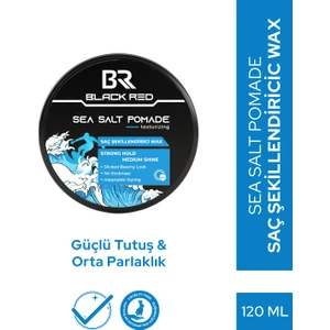 Black & Red Wax Saç Şekillendirici Wax Sea Salt Pomade Deniz Tuzlu Wax Erkek Güçlü Tutuş - 120 ml