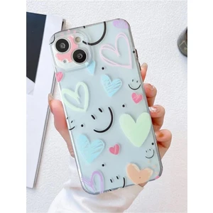 İphone 15 Uyumlu Newsmile Desenli Lüx Şeffaf Silikon Kılıf