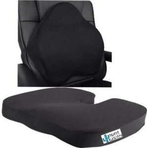 Ortopedik Visco-elastik Oturma ve Sırt Minderi 2'li Set, Bel ve Ofis Desteği