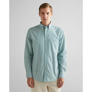 Erkek Yeşil Regular Fit Düğmeli Yaka Çizgili Gömlek 3000140.373