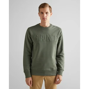 Erkek Yeşil Regular Fit Bisiklet Yaka Logolu Sweatshirt 2015085.351
