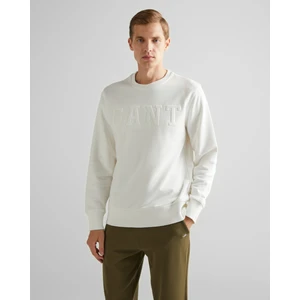 Erkek Krem Regular Fit Bisiklet Yaka Logolu Sweatshirt 2015085.113