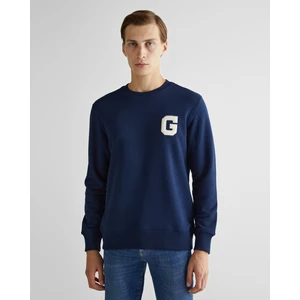 Erkek Lacivert Regular Fit Bisiklet Yaka Logolu Sweatshirt 2043023.409