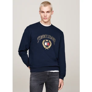 Tommy Jeans Bisiklet Yaka Lacivert Erkek Sweatshırt DM0DM19755C1G Reg Tj P