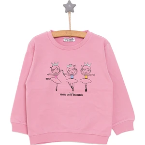 Basic Az Şardonlu Balerin Desenli Sweatshirt Kız Bebek