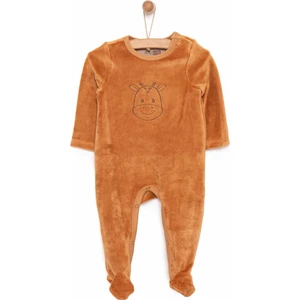 Yenidoğan Unisex Nakışlı Kadife Patikli Tulum Unisex