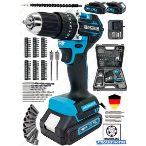 Alman 799 Vf 30 Ah Darbeli Çelik Mandren Kömürsüz Motor Samsung Çift Akülü Şarjlı Vidalama Matkap 82 Pcs