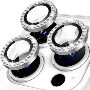 iPhone 14 Pro Max / 14 Pro Için Kamera Koruyucu Taşlı ve Metal Lens Koruyucu