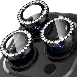 iPhone 14 Pro Max / 14 Pro Için Kamera Koruyucu Taşlı ve Metal Lens Koruyucu
