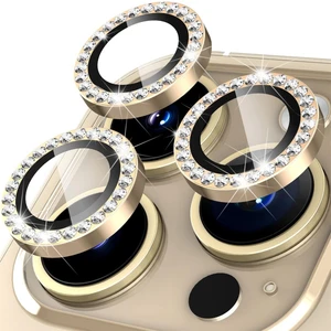 iPhone 14 Pro Max / 14 Pro Için Kamera Koruyucu Taşlı ve Metal Lens Koruyucu