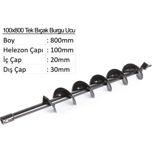 Tek Bıçak Toprak Burgu Ucu 10CM