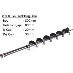 Tek Bıçak Toprak Burgu Ucu 8cm