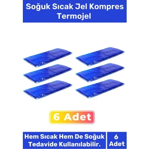 Premium Soğutucu Tekrar Kullanılabilir Soğuk Sıcak Jel Kompres Termojel Buz Paketi 6 Adet