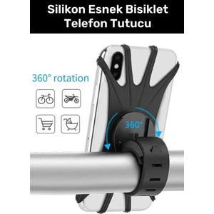 Premium Pratik Sök Çıkar Dayanıklı Esnek Ayarlanabilen Silikon Esnek Bisiklet Telefon Tutucu