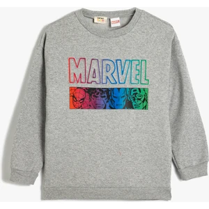 Marvel Sweatshirt Lisanslı Bisiklet Yaka Pamuk Karışımlı