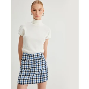 Tüvit Mini Şort Etek Aplike Çift Cep Detaylı