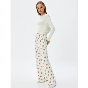 Ayıcık Baskılı Pijama Altı Cepli Standart Bel Pamuklu