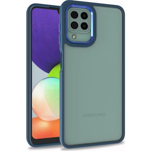 Galaxy M32 Kılıf Zore Flora Kapak-Mavi