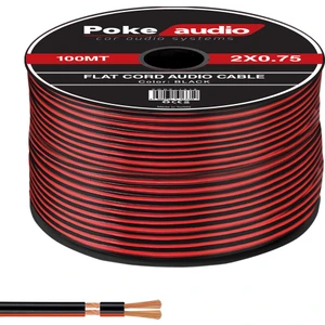 2x0.75 Hoparlör Kablosu Kordon Siyah 100MT Poke PK-1416