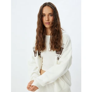 Oversize Sweatshirt Fermuarlı Kapüşonlu Arkası Baskılı Cep Detaylı
