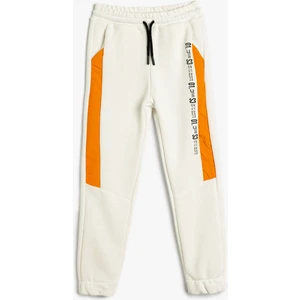 Jogger Eşofman Altı Renk Bloklu Slogan Baskılı