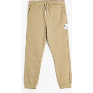 Jogger Eşofman Altı Beli Bağlamalı Şardonlu Pamuklu