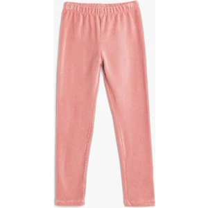 Kadife Tayt Fitilli Beli Lastikli Pamuk Karışımlı