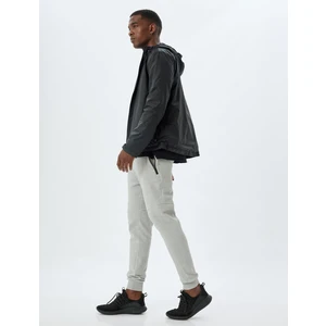 Spor Eşofman Altı Jogger Beli Bağcıklı Dikiş Detaylı Cepli Pamuk Karışımlı