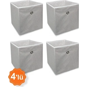 4 Adet-Raf Organizer Kutu Seti Gri 30X30X30 cm