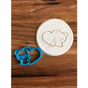 Sevimli Ayıcık Kalpli Kurabiye Kalıbı/kesici/şekillendirici