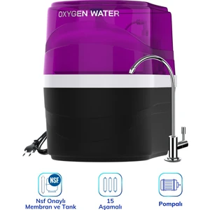 Oxygen Water Prime Pro 15 Aşamalı Pompalı Ph Alkali Mineral Filtreli Çelik Su Tanklı Su Arıtma Cihazı