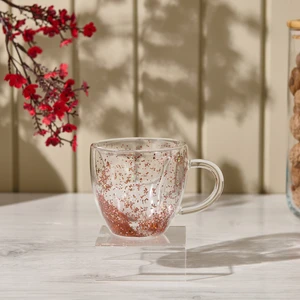 Glass In Love Simli Çift Cidarlı Kupa- Şeffaf - 350  ml