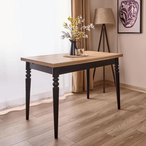 Just Home Yandan Açılır Lake Ayaklı Masa - Safir Meşe / Siyah - 110 cm