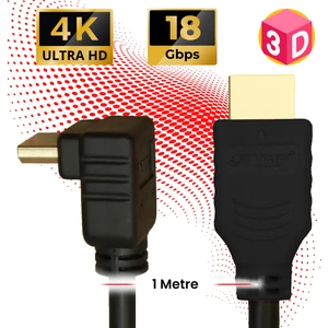 HDMI 2.0 4K Ultra Hd 60 Hz L Tipi Ses ve Görüntü Aktarım Kablosu 1 Metre