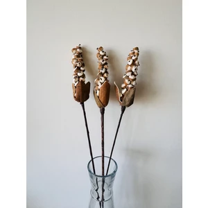 B'Clara Home 3'lü Shola Berries Tropikal Dekoratif Kuru Çiçek Vazo Çiçeği