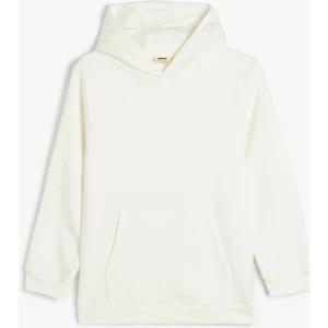 Basic Kapşonlu Sweatshirt Kanguru Cepli Uzun Kollu